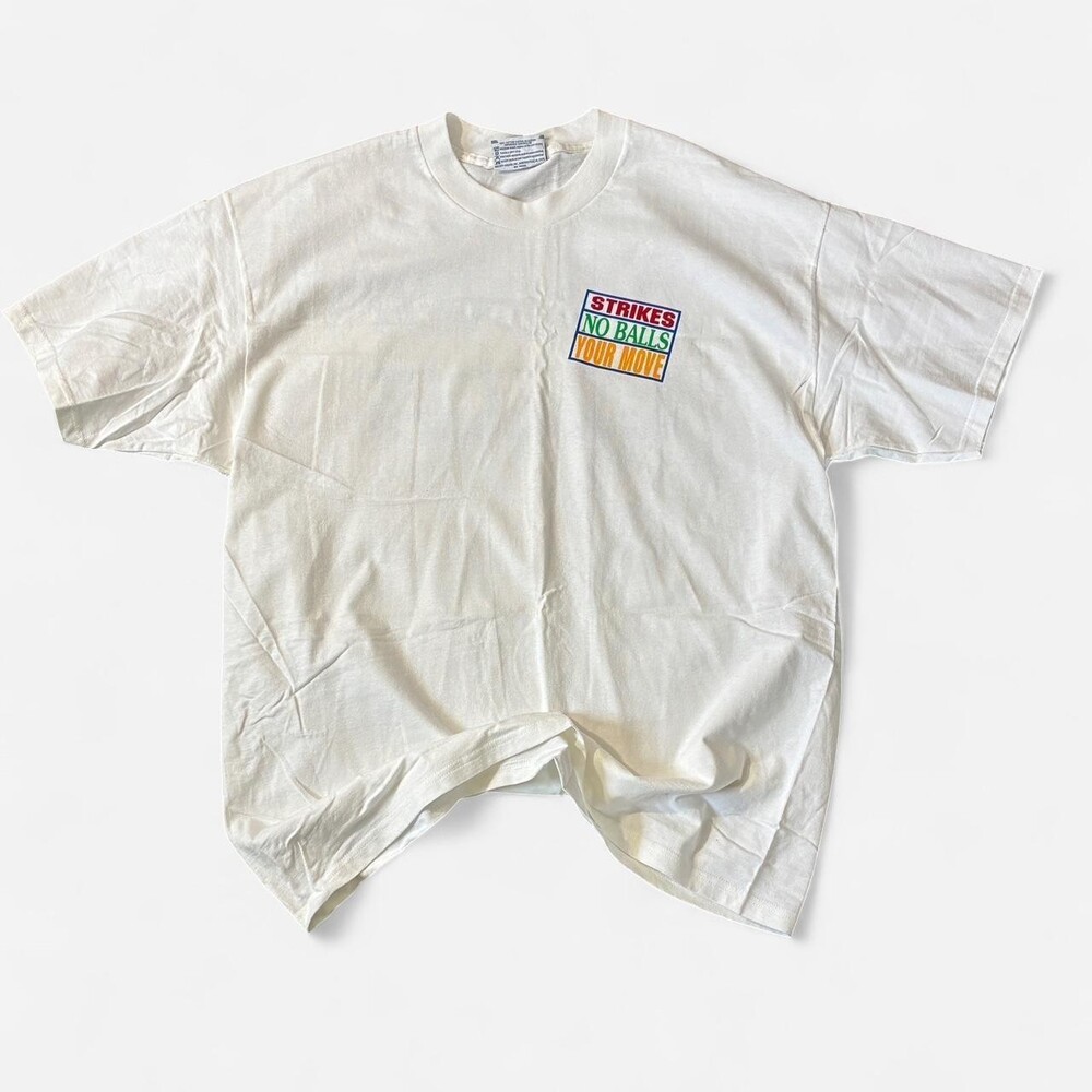 Vintage Lee Total Cotton Strikes No Balls Men's Multi T-shirt Sz XL